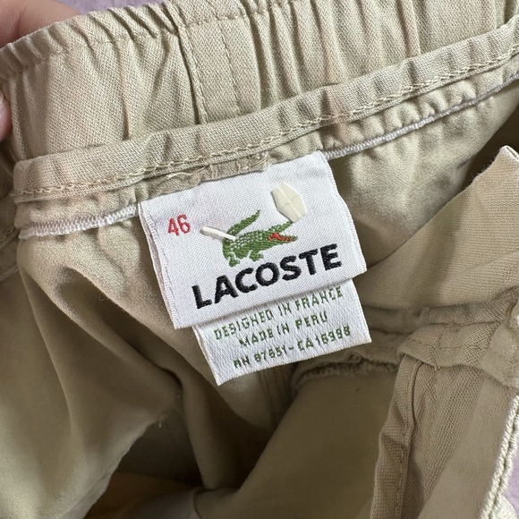 Lacoste‎ Pants Mens 36x30 Khaki Loose Fit Drawstring Crocodile Preppy - Picture 7 of 8
